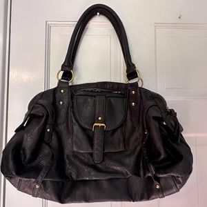 EUC Unbranded Dark Brown Leather Shoulder Bag.